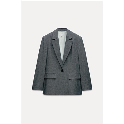 STRAIGHT BLAZER WITH PADDED SHOULDERS