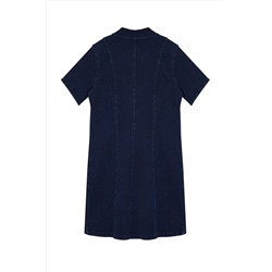Koyu Mavi Comfort Denim Büyük Beden Elbise