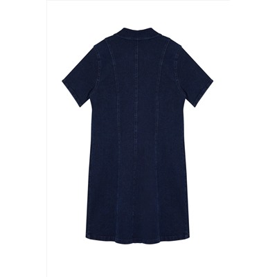Koyu Mavi Comfort Denim Büyük Beden Elbise