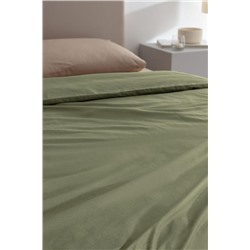 Manon King Size %100 Pamuk Ranforce Düz Nevresim - Haki