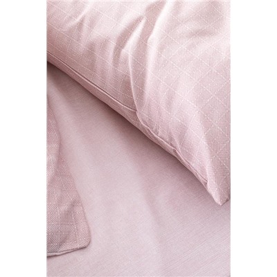 Odette King Size %100 Pamuk Ranforce Baskılı Nevresim Takımı - Pudra