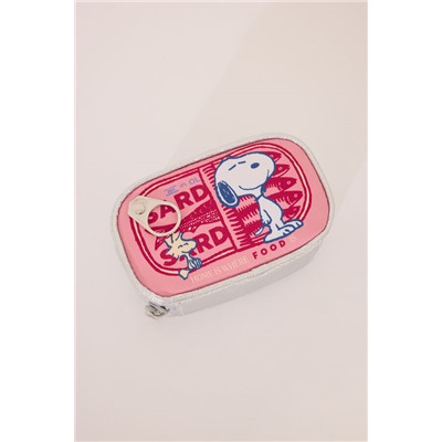 Monedero Snoopy rosa metalizado