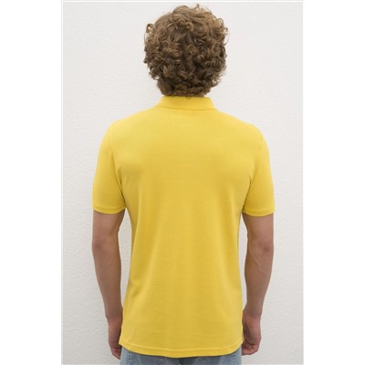 Erkek Safran Polo Yaka Basic T-Shirt