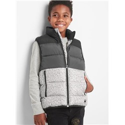 Heather colorblock puffer vest