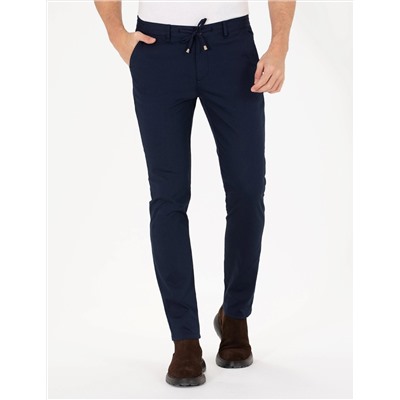 Lacivert Slim Fit Kanvas Pantolon