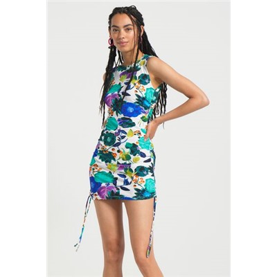 Vestido floral canalé