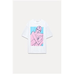 T-SHIRT WITH CONTRAST PRINT