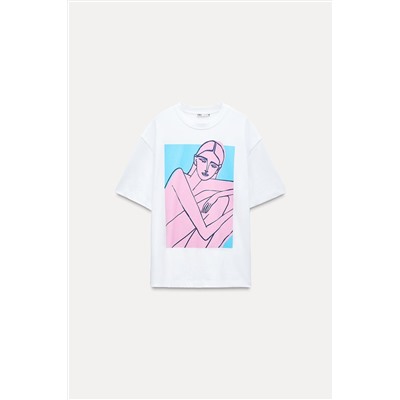 T-SHIRT WITH CONTRAST PRINT