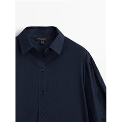 CAMISA VOILÉ BORDADO MANGAS