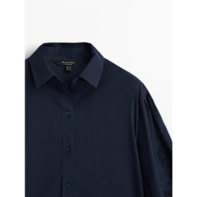 CAMISA VOILÉ BORDADO MANGAS