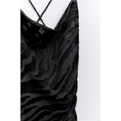 ANIMAL JACQUARD MIDI SLIP DRESS