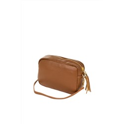 Bandolera de piel Camel