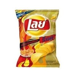 Картофельные рифленые чипсы со вкусом кальмаров чили Hot Chili Squid от Lay's 75 гр / Lay's Rock Hot Chili Squid Potato Chips 75 gr
