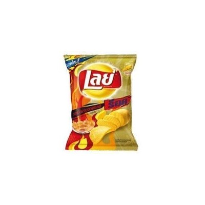 Картофельные рифленые чипсы со вкусом кальмаров чили Hot Chili Squid от Lay's 75 гр / Lay's Rock Hot Chili Squid Potato Chips 75 gr