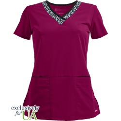 Grey's Anatomy Scrubs Active Modern Fit Print Trim Top