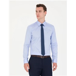 Koyu Mavi Slim Fit Uzun Kollu Basic Gömlek