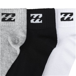 Billabong Unisex Quarter Socken 3 Paar multi BG-21 QUARTER