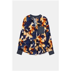Blusa manga larga cuello pico