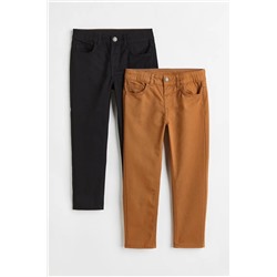 2er-Pack Hosen aus Baumwolltwill
