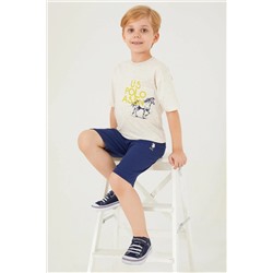 Erkek Çocuk Krem Melanj Pijama Takımı