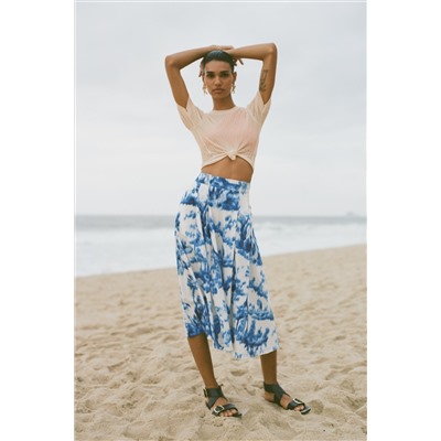 FALDA MIDI ESTAMPADA