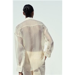 ORGANZA COMBINED OVERSIZE SHIRT