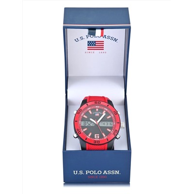 MENS RED STRAP ANA DIGI SPORT WATCH