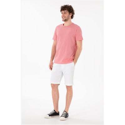 Erkek Regular Fit Bisiklet Yaka Pembe Basic Tişört