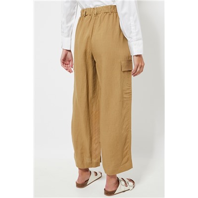 Pantalón recto cargo - Beige
