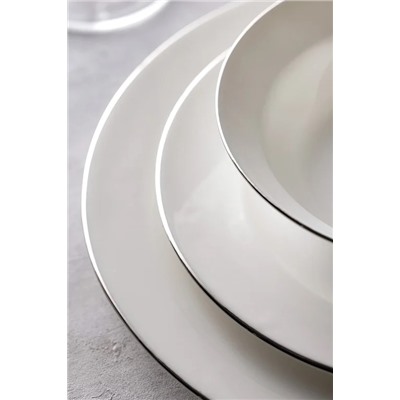 Galena 6 Kişilik 24 Parça Yemek Takımı - Beyaz/Silver
