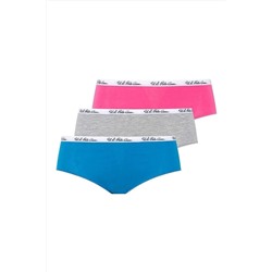 U.S. Polo Assn. 3'lü Pakette Düşük Bel Kadın Mini Boxer USPA27366
