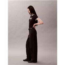 Cotton Canvas High Rise Pants