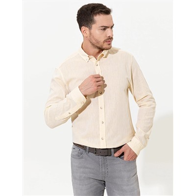 Sarı Regular Fit Uzun Kollu Gömlek