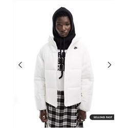Nike classic puffer jacket in off white