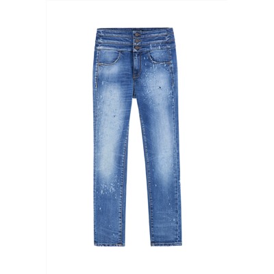 Vaquero slim de tiro alto Azul marino
