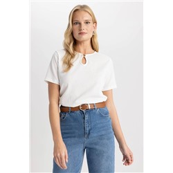 Defacto Traditional Regular Fit Bisiklet Yaka Kısa Kollu Tişört A5395AX23SM