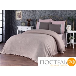11308 КПБ DO&CO с Плед Вязаный 220х240 (50х70/4 шт) SUCCESS серо-коричневый