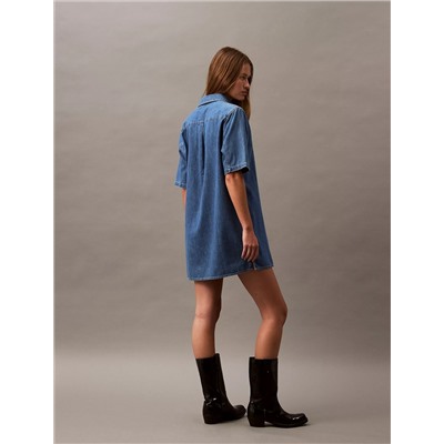 Chambray Mini Shirt Dress
