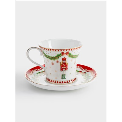 Пара чайная, 1 перс, 2 пр, 200 мл, фарфор P, белая, Щелкунчик и фея, Magie de Noel