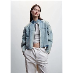 Cazadora vaquera estilo biker -  Mujer | MANGO OUTLET Melilla