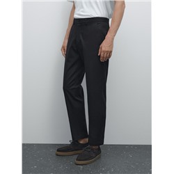 Slim fit textured trousers