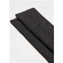 Kurze gerippte Herrensocken mit Wolle und Cashmere