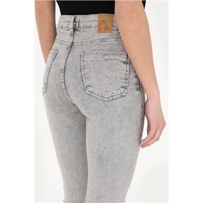 Kadın Gri Skinny Fit Jean Pantolon