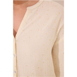 Pijama camisero muselina 100% algodón blanco
