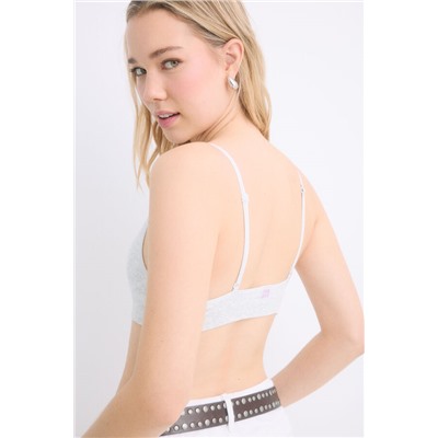 Sujetador top relleno gris copas extraíbles