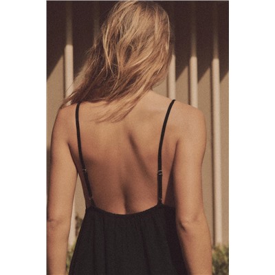 EMBROIDERED GAUZE MIDI DRESS