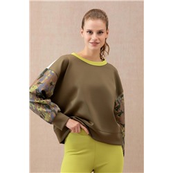 Kadın Haki Sweatshirt