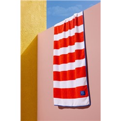 Biasse %100 Pamuk Plaj Havlusu - Beyaz/Turuncu - 70x150 cm