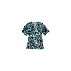 UA Tropical Delight Turquoise Print Scrub Top