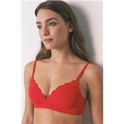 Sujetador triangular CHARMING encaje rojo